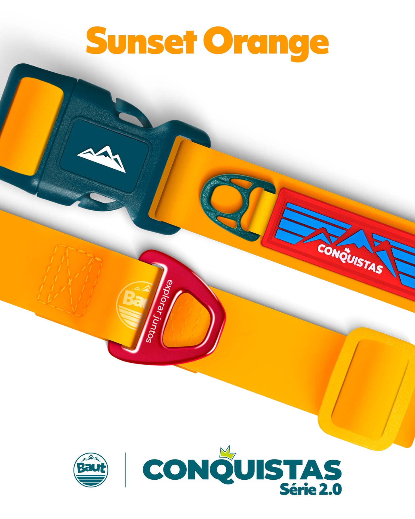 Coleira CONQUISTAS® Série 2.0 Sunset Orange